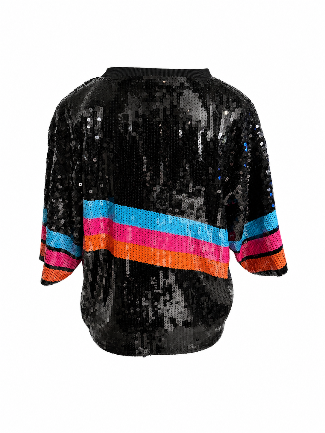 Spurs Logo Sequin Crop Shirt Black