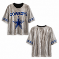Dallas Cowboys Silver Sequin Crop Shirt