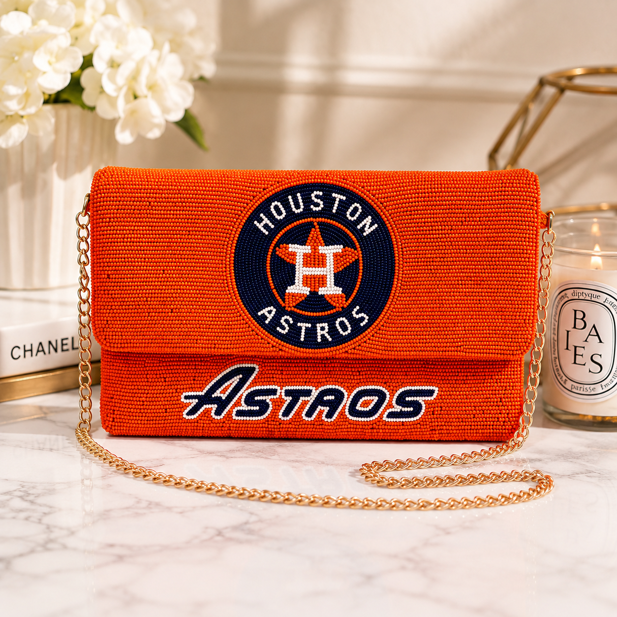 Houston Astros Beaded Convertible Clutch, Crossbody & Sling Bag