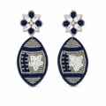 Cowboys Game Day Football Beaded Statement Earrings