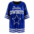Dallas Cowboys Logo  Blue Sequin Dress