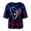 Houston Texan Blue Sequin Crop Shirt