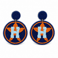 Houston Astros Inspired Handmade Beaded Statement Earrings
