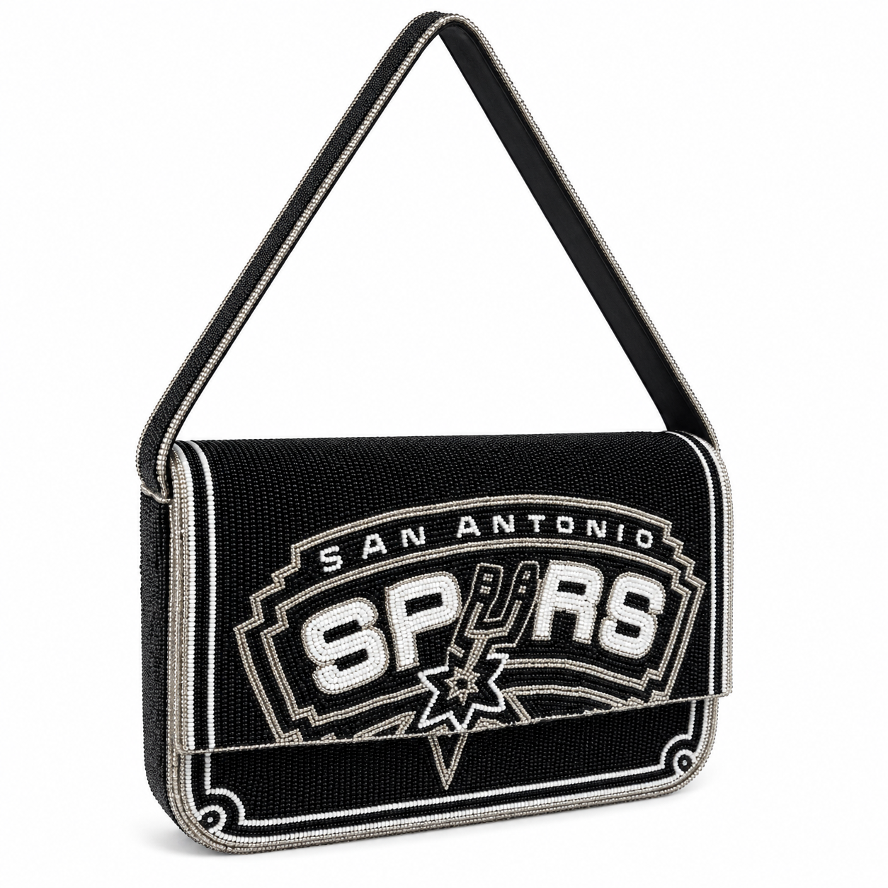 San Antonio Spurs Beaded Shoulder Bag