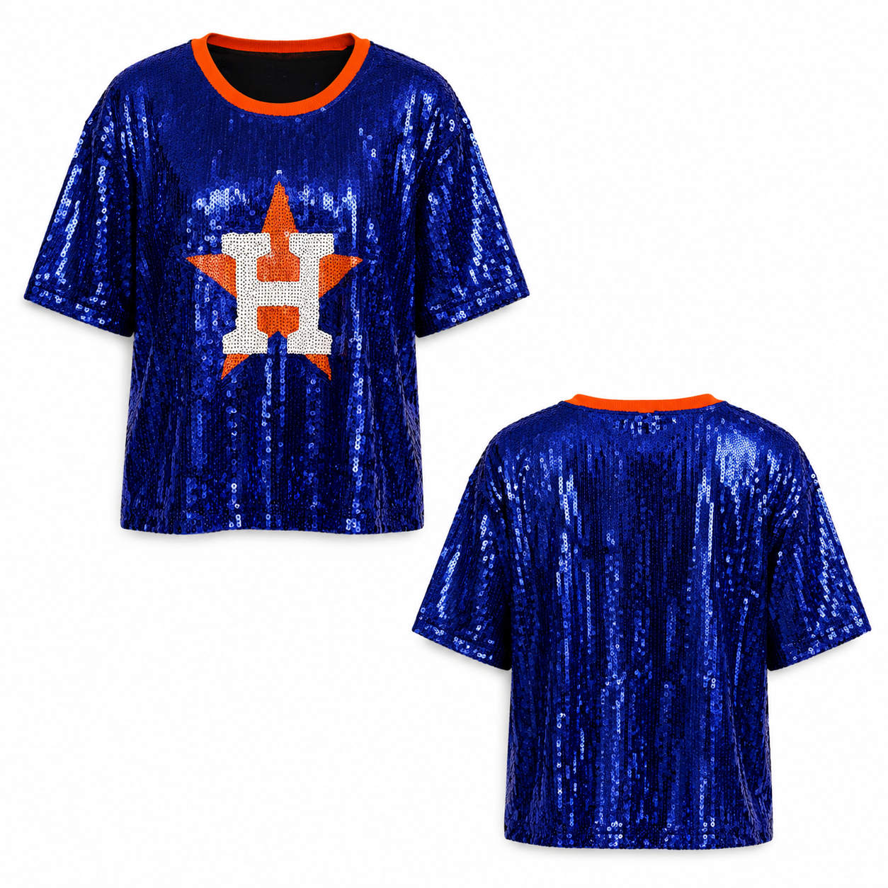 Houston Astros Sequin Crop Shirt