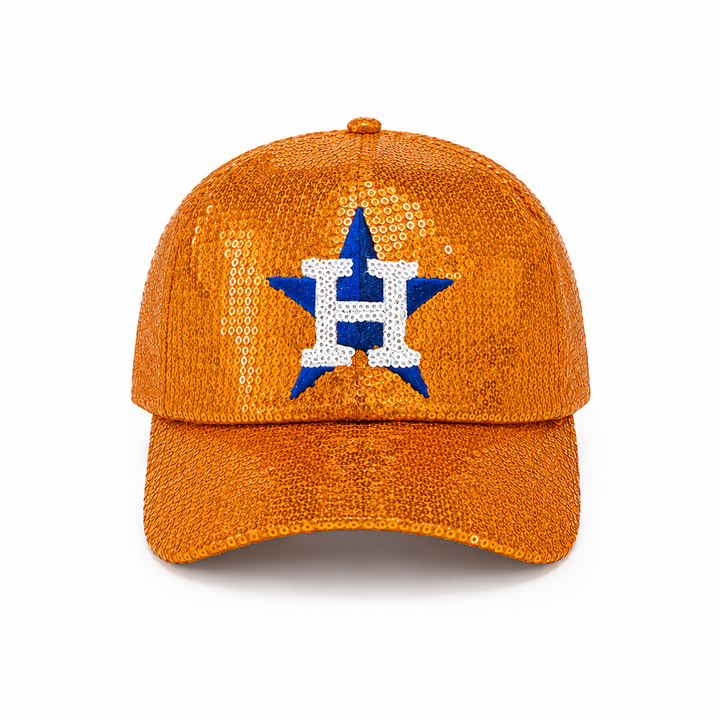 Houston Astros Inspired Sequin Baseball Cap