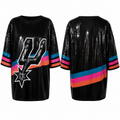Spurs Logo  Black Sequin Dress