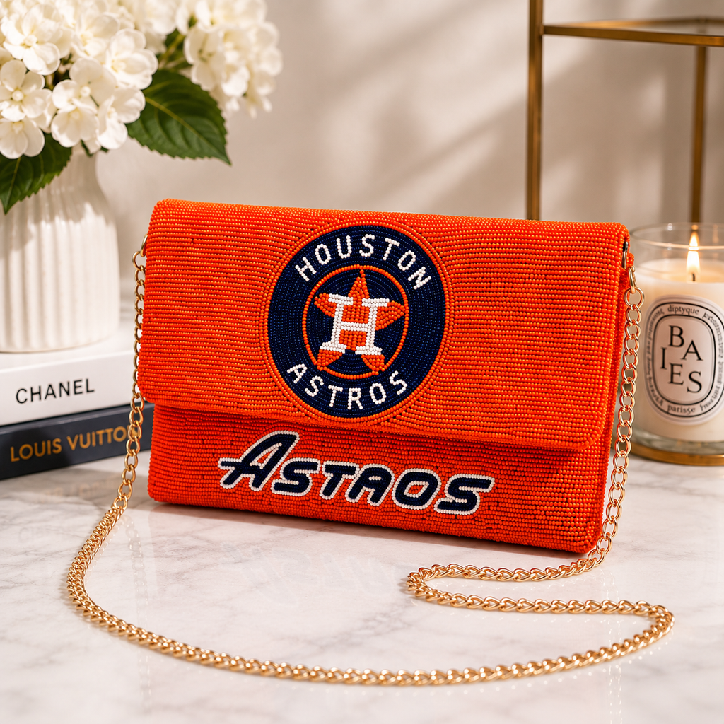 Houston Astros Beaded Convertible Clutch, Crossbody & Sling Bag