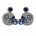 Game Day Football Helmet Beaded Statement Earrings