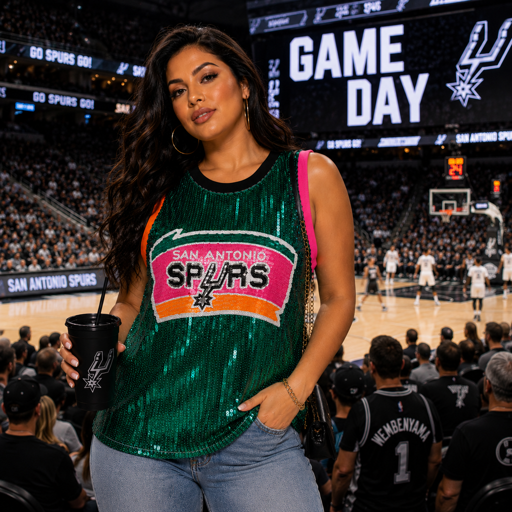 Spurs Sequin Teal Jersey