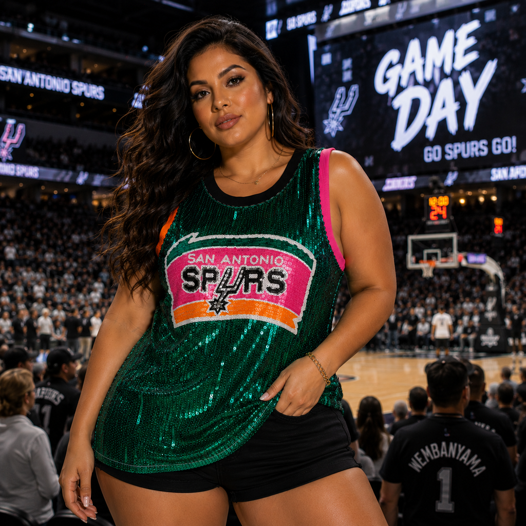Spurs Sequin Teal Jersey