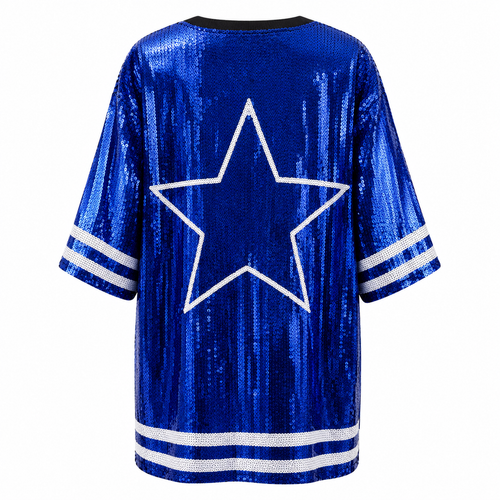 Dallas Cowboys Logo  Blue Sequin Dress