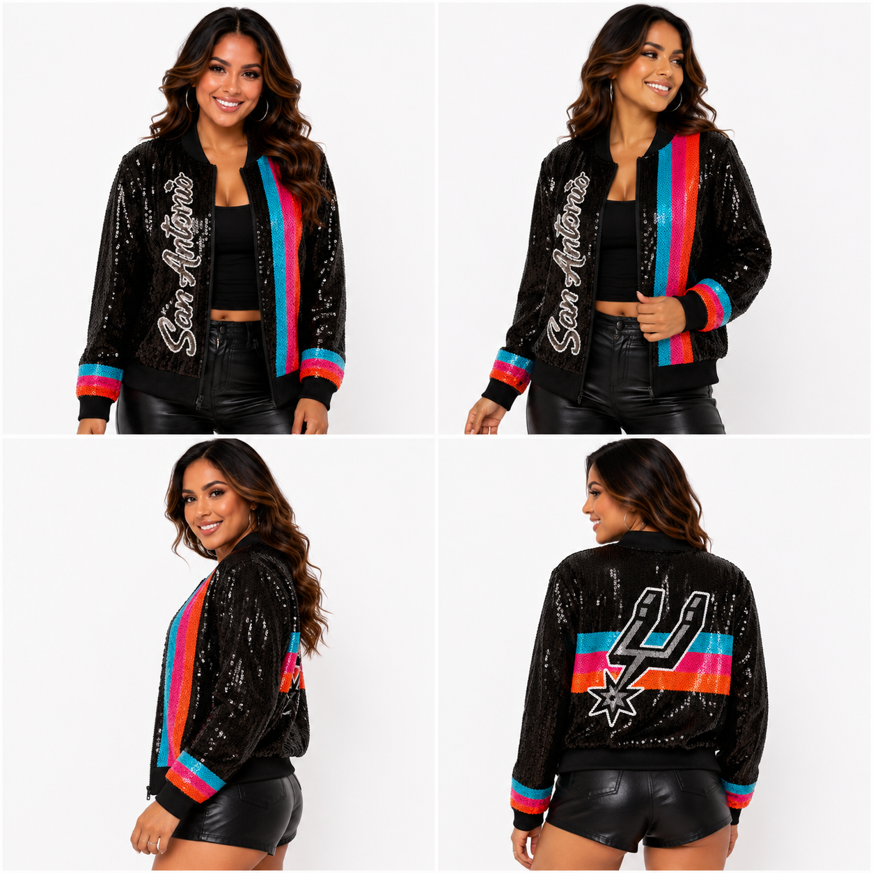 San Antonio Spurs Sequin Bomber Jacket