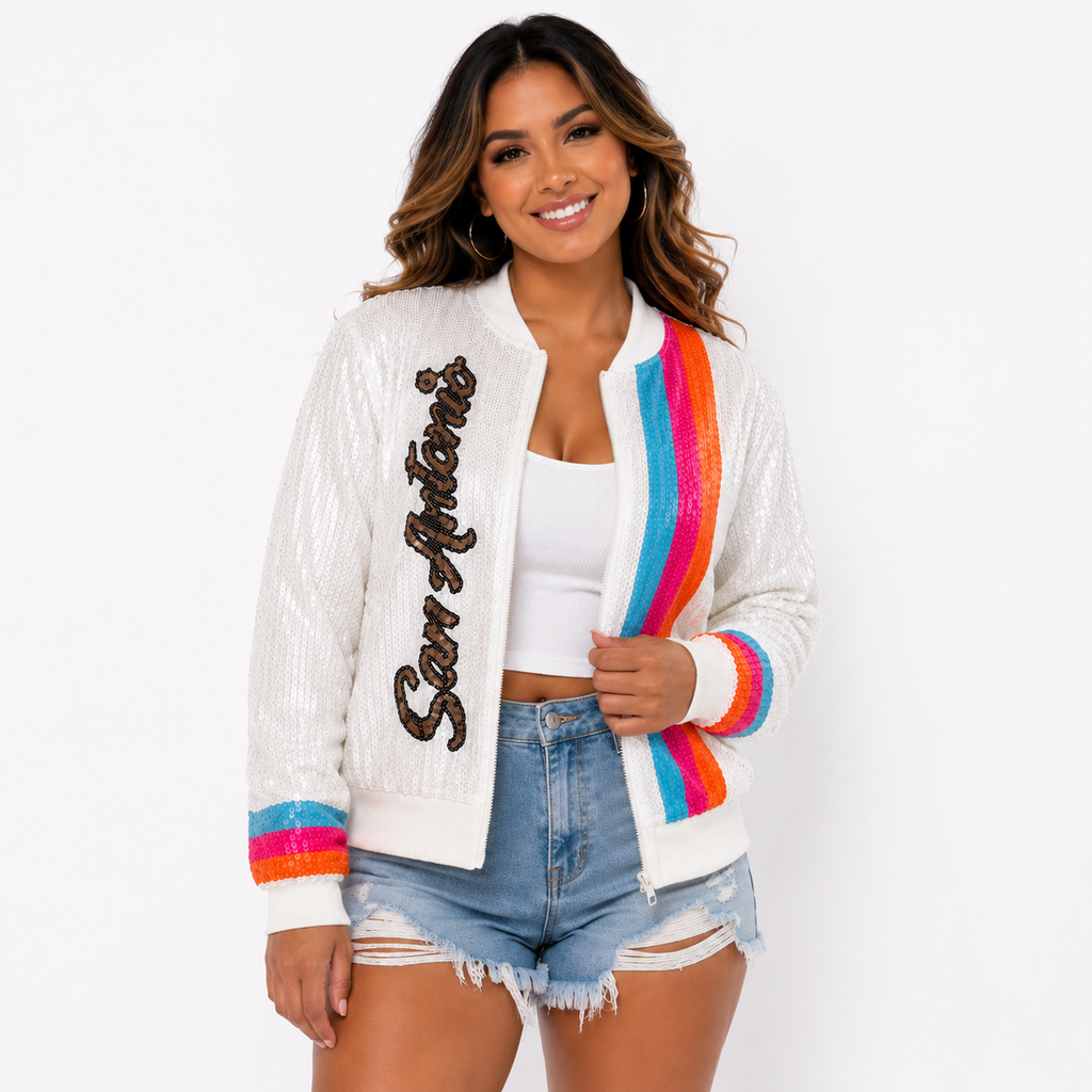 San Antonio Spurs Sequin Bomber Jacket