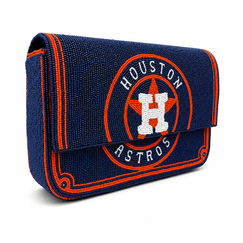 Houston Astros Handcrafted Beaded Shoulder Bag
