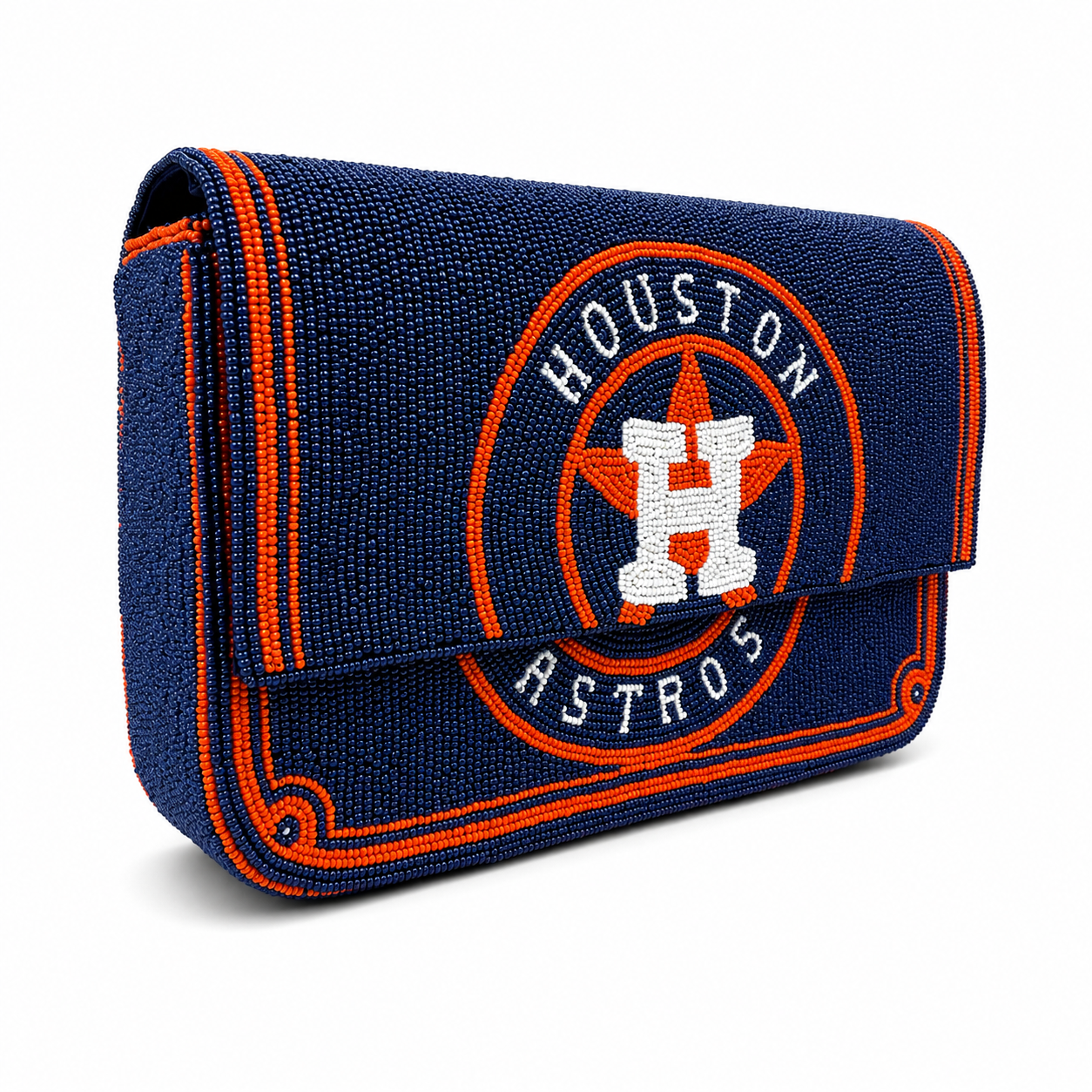 Houston Astros Handcrafted Beaded Shoulder Bag