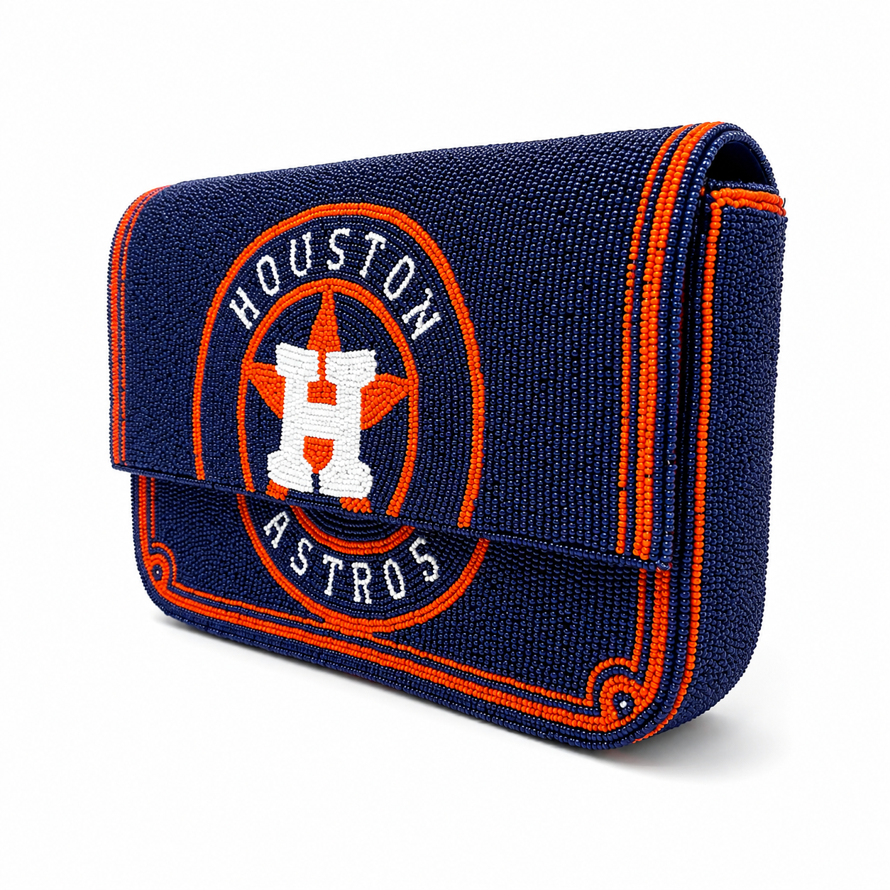 Houston Astros Handcrafted Beaded Shoulder Bag
