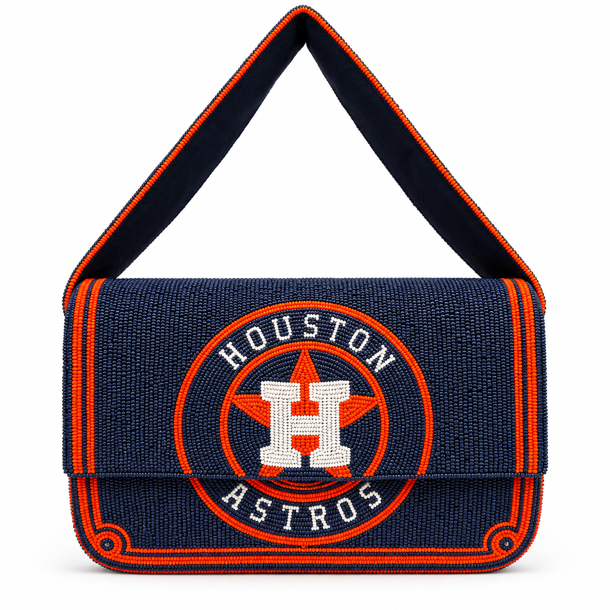 Houston Astros Handcrafted Beaded Shoulder Bag