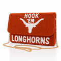 Texas Longhorns "Hook 'Em" Beaded Crossbody Bag