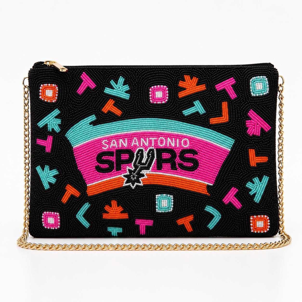 San Antonio Spurs Color Pop Beaded Crossbody Clutch