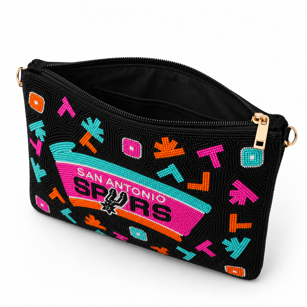 San Antonio Spurs Color Pop Beaded Crossbody Clutch