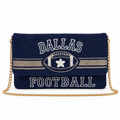 Dallas Football Beaded Crossbody Clutch – Navy & Gold