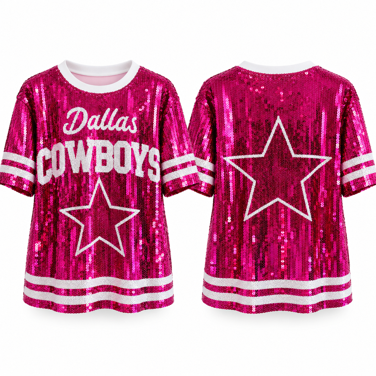 Dallas Cowboys Pink Sequin Game Day Mini Dress