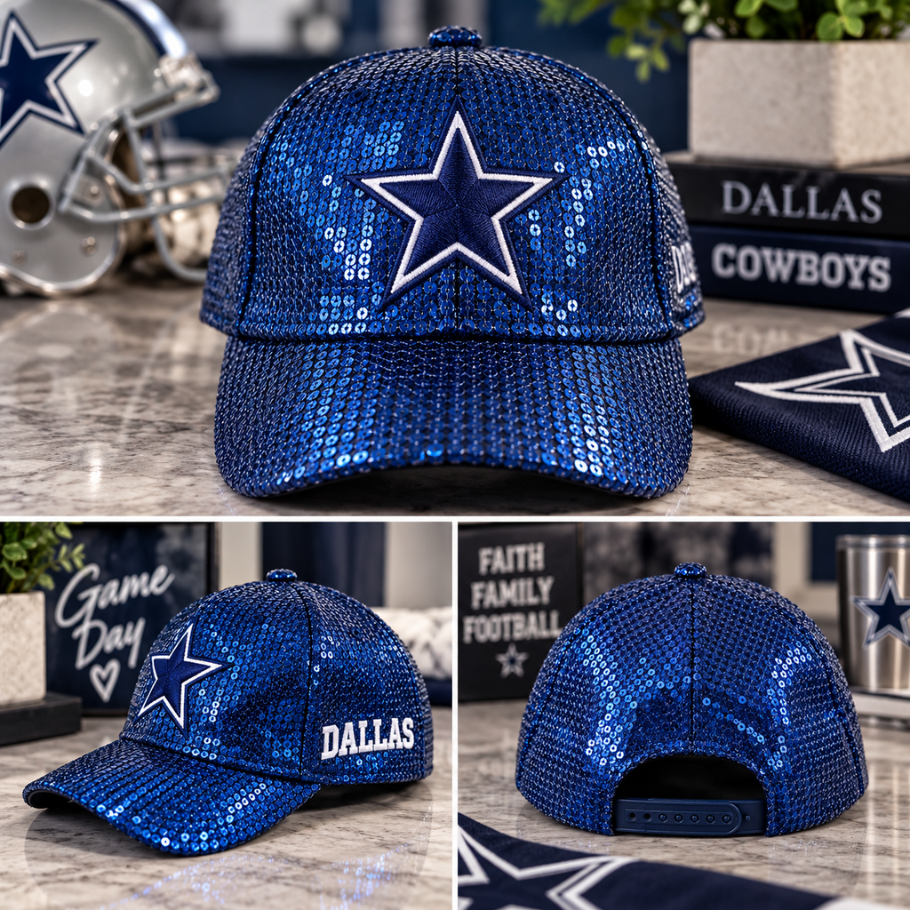 Dallas Sequin Star Cap – Navy Blue