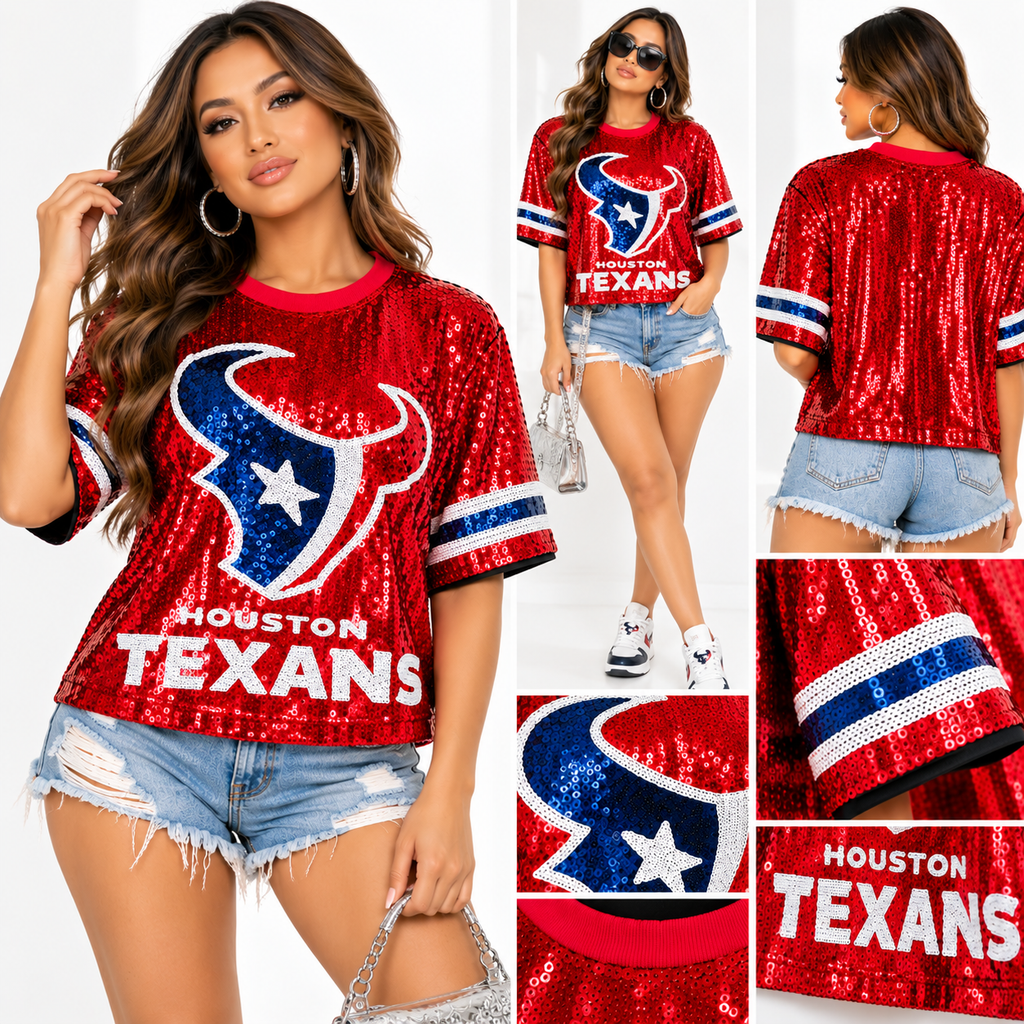 Houston Texans Sequin Game Day Top