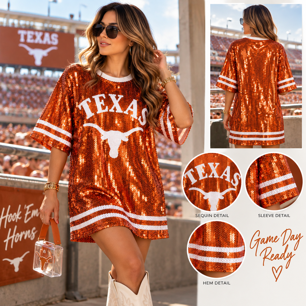 Texas Longhorns Sequin Mini Dress