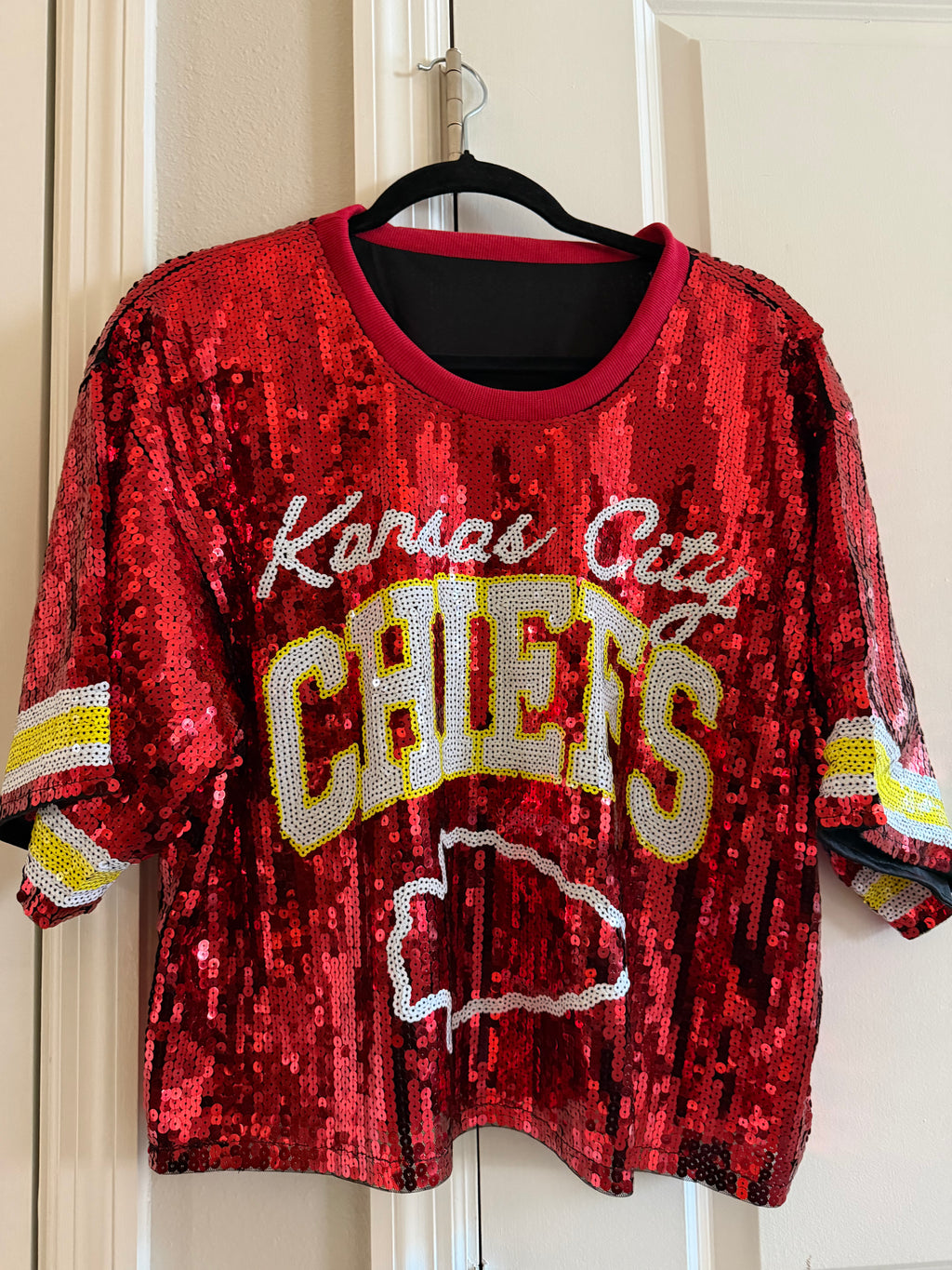 Kansas City Chiefs Sequin Crop Top