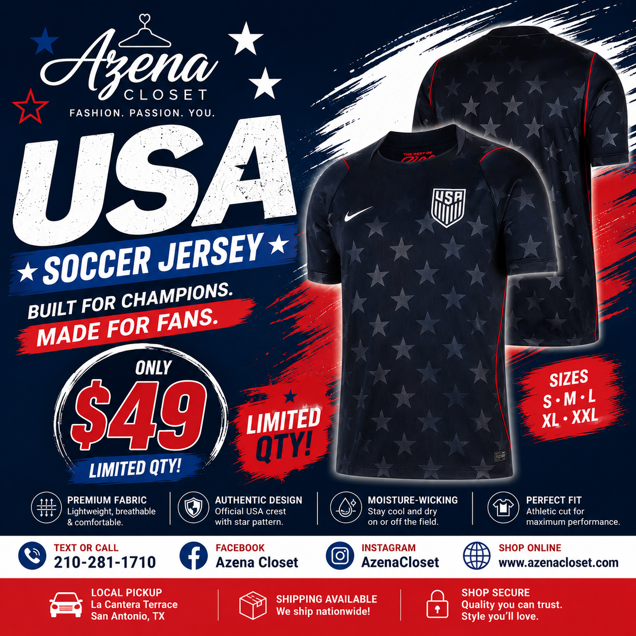 USA FIFA Jersey -Blue
