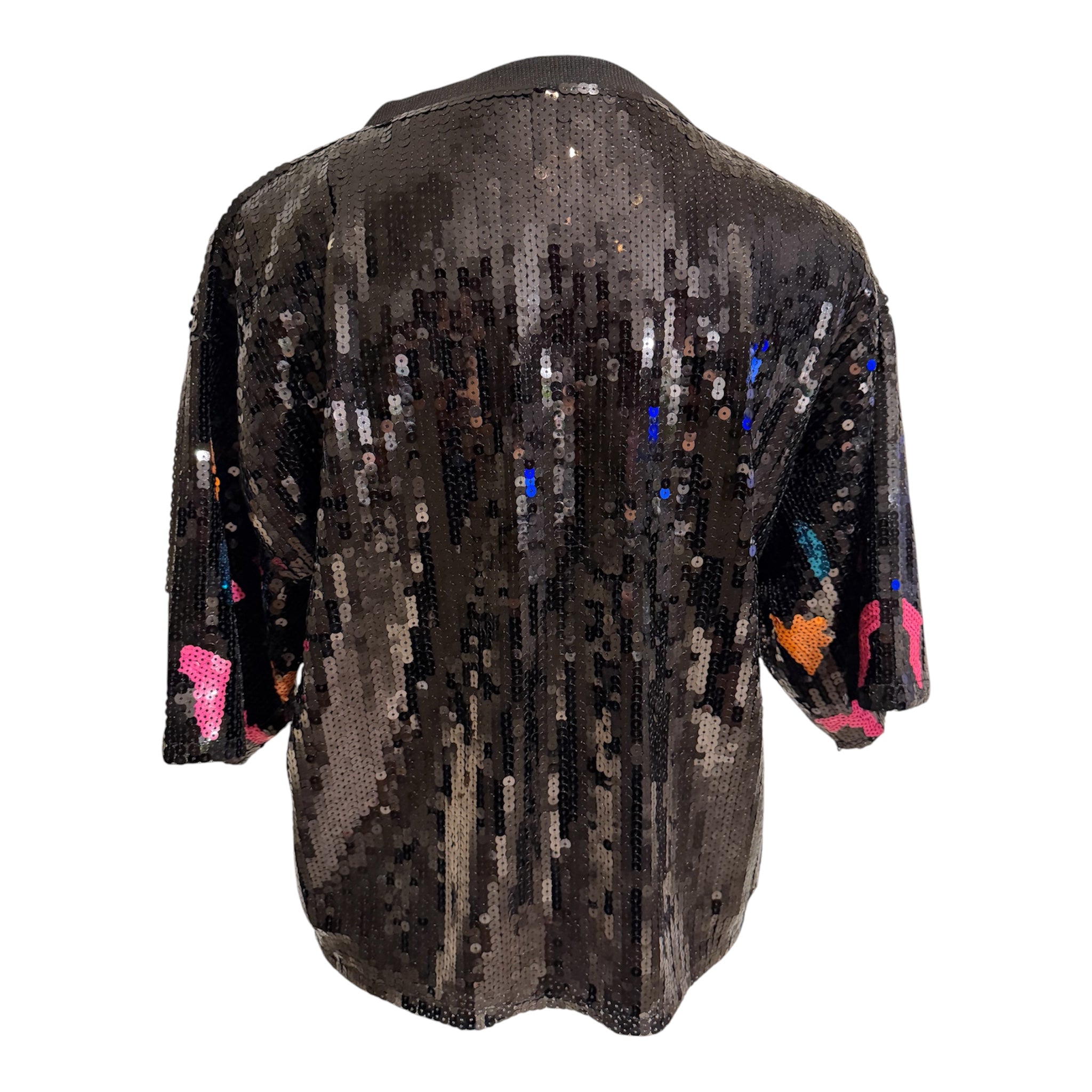 Spurs Texas Sequin Crop Shirt Black
