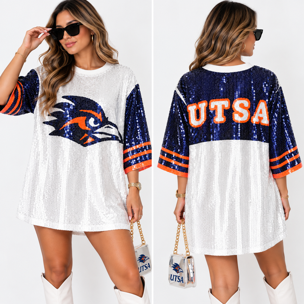 UTSA Roadrunners Sequin Game Day Shirt Dress