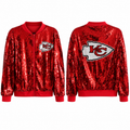 Red Chiefs sequin bomber jacket front and back views