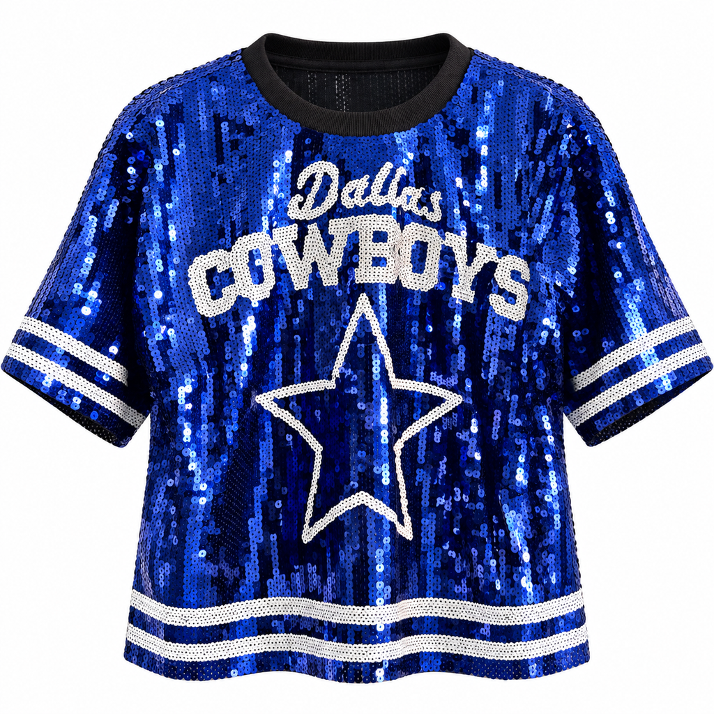 Dallas Cowboys blue sequin shirt front