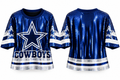 Dallas Cowboys sequin top front and back white studio