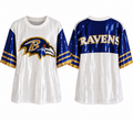 Baltimore Ravens sequin dress front and back white background